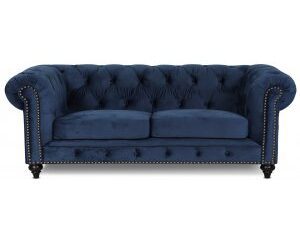 Chesterfield Mayweather 3-sits soffa - Blå sammet