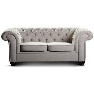 Chesterfield York 3-sits soffa - Ljusgrå - Utförsäljning
