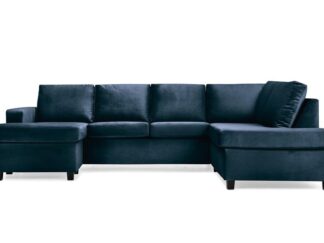 NEW YORK U-soffa Large Divan Vänster Sammet Midnattsblå