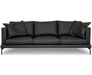 York 3-sits soffa i svart läder